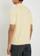 Drake's Textured Cotton-knit Polo top Ecru