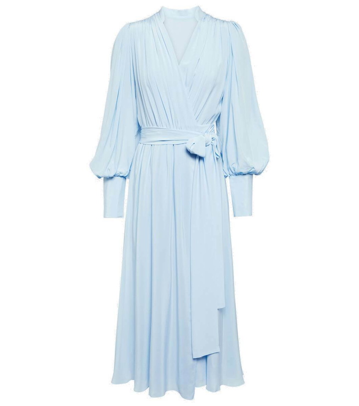 Photo: Costarellos Draped silk midi dress