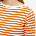 Beams Boy Women's 3/4 Sleeve Stripe T-Shirt in Orange/White
