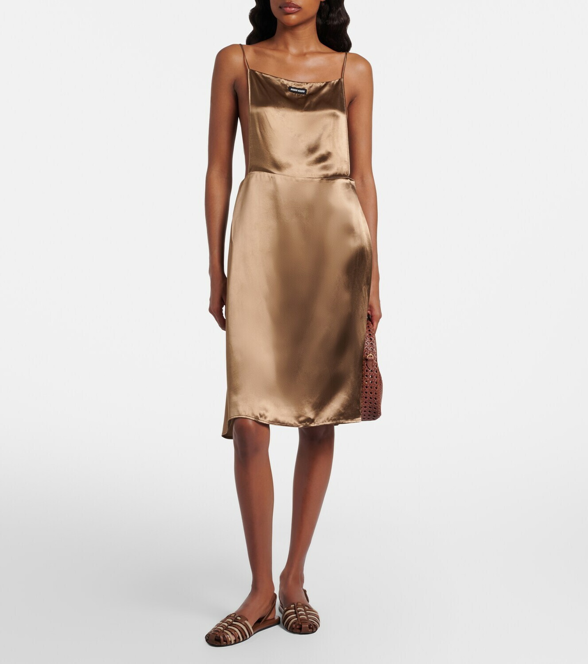 Miu Miu Open-back satin minidress