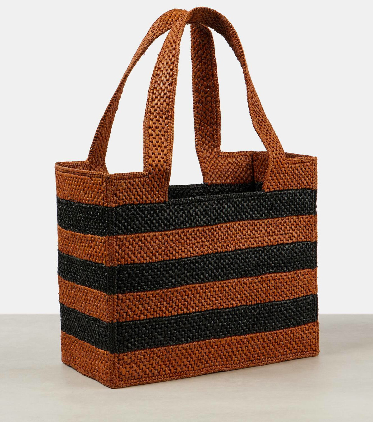 Loewe Paula's Ibiza Font Medium striped raffia tote bag Loewe