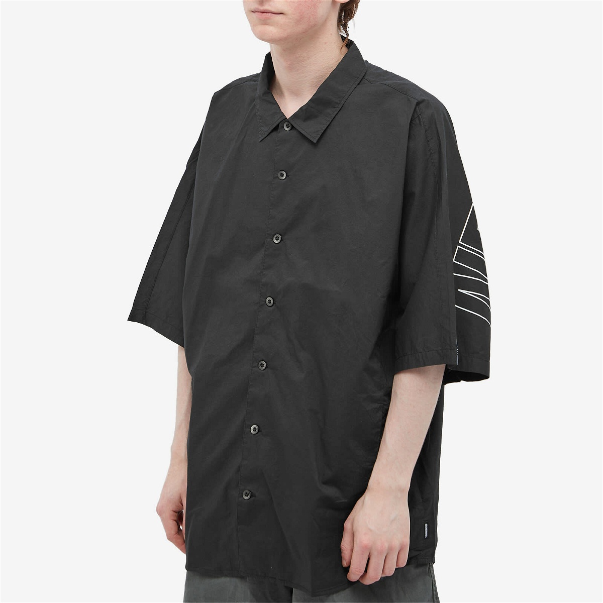 Neighborhood Men's Dolmansleeve Logo Short Sleeve Shirt in Black 
