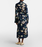Erdem Belted floral shirt dress