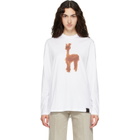 Stella McCartney White Watercolour Alpaca Long Sleeve Cotton T-shirt