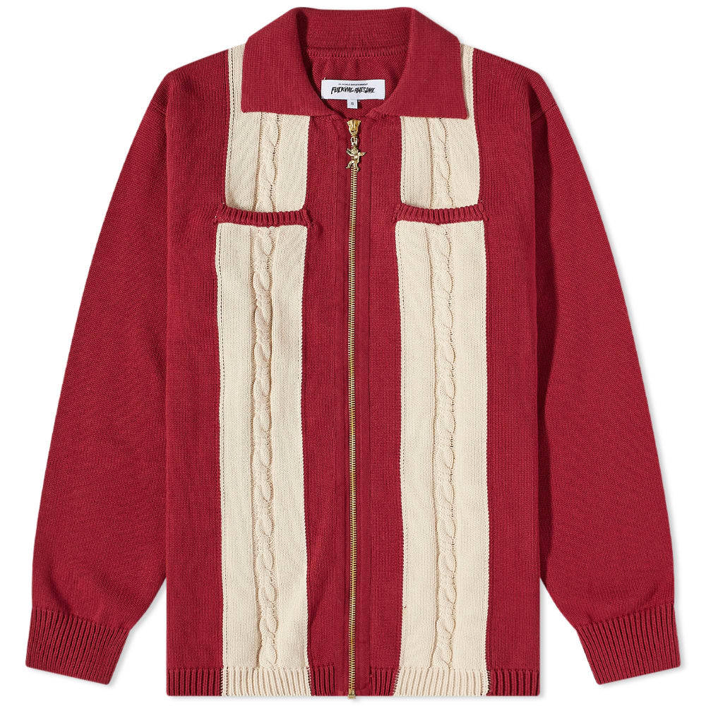 fucking awesome tone zip knit cardigan - ニット