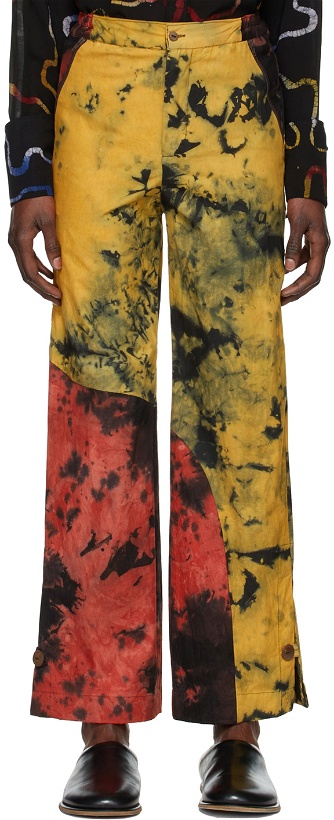 Photo: Bloke Red & Yellow Hand Dyed Trousers