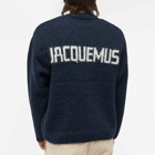 Jacquemus Men's Pavane Logo Crew Knit in Dark Navy