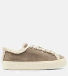 Inuikii Shearling-trimmed suede low-top sneakers