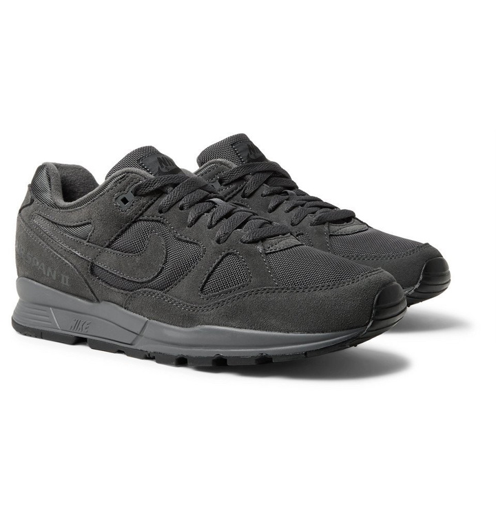 Photo: Nike - Air Span II Premium Suede-Trimmed Mesh Sneakers - Men - Anthracite