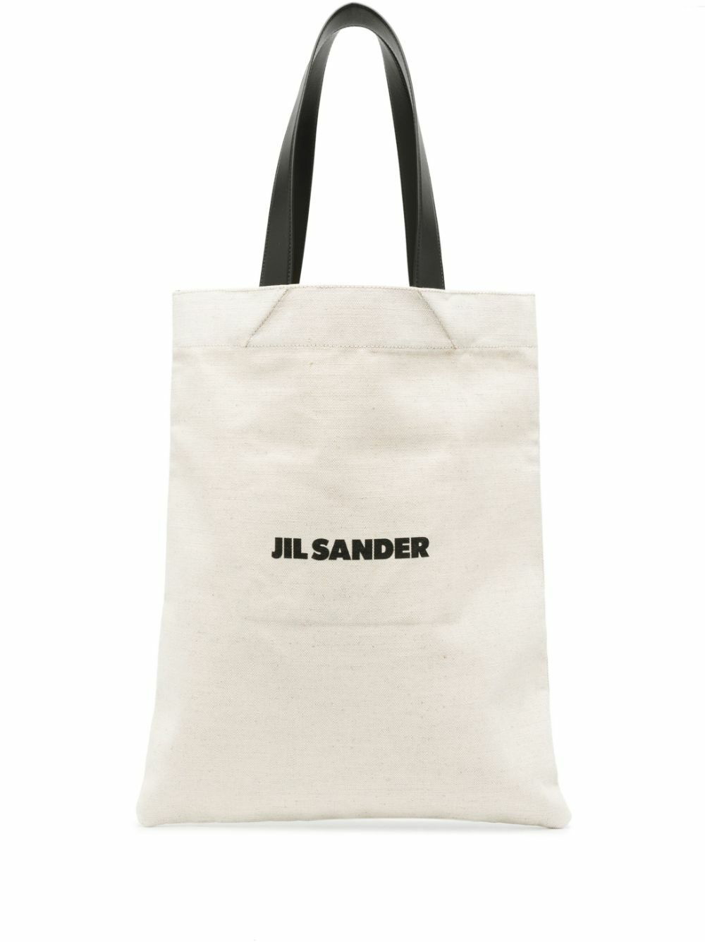 JIL SANDER - Book Tote Linen Shopping Bag Jil Sander