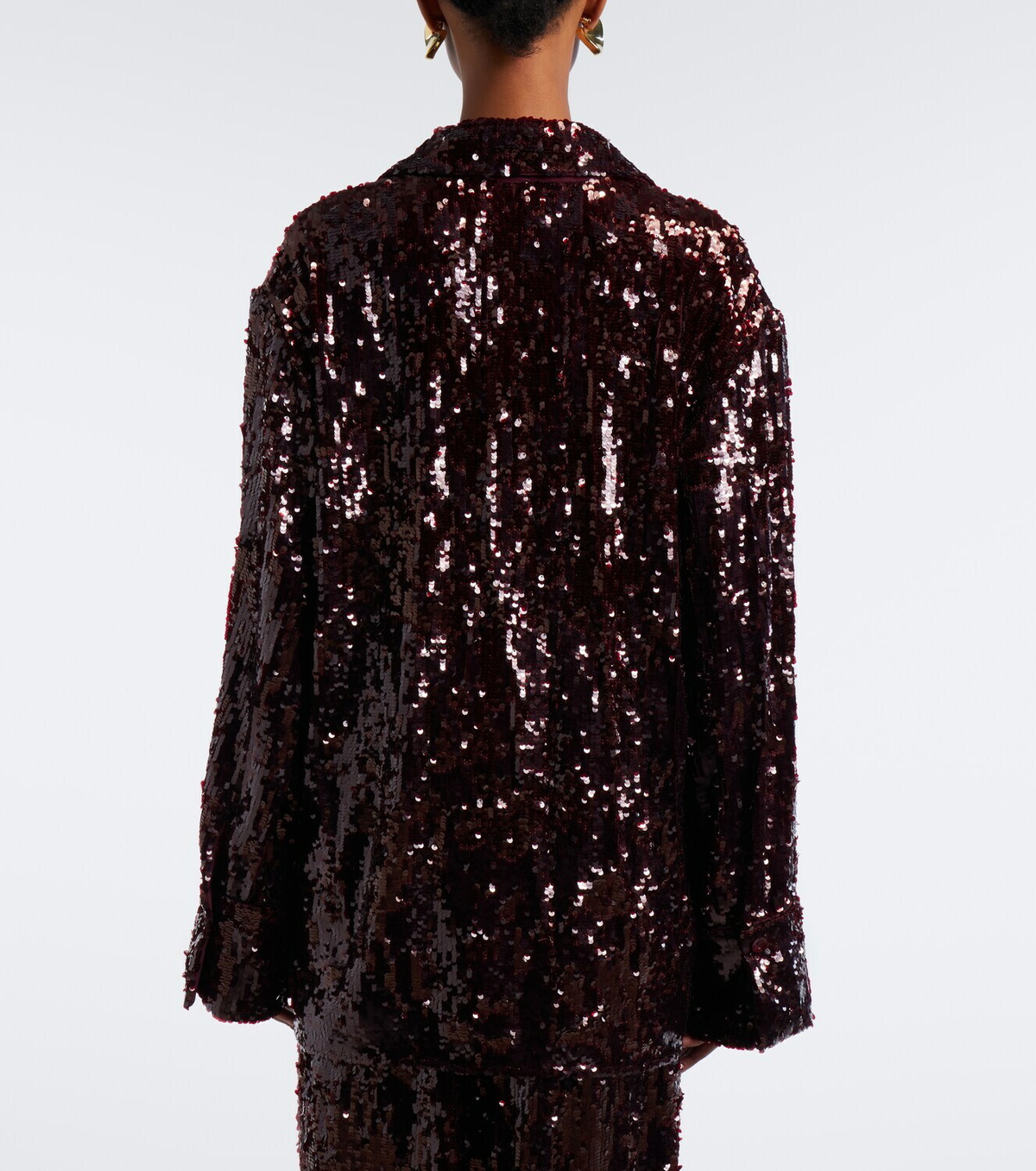 Erdem Floral-appliqué sequined shirt
