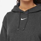 Nike Women's Plush Popover Hoody in Black/White