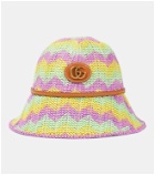 Gucci GG printed leather-trimmed bucket hat