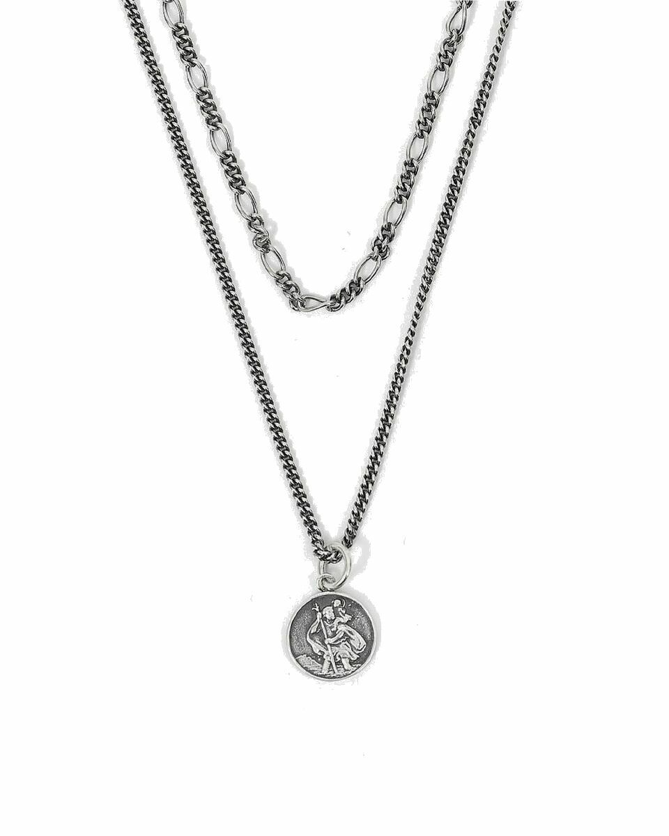 Photo: Serge De Nimes Silver Multi Chain St Christopher Necklace Silver - Mens - Jewellery