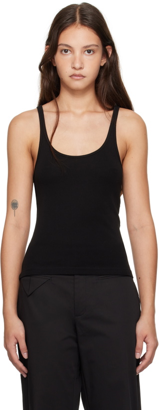 Photo: St. Agni Black Organic Cotton Slim Scoop Tank Top