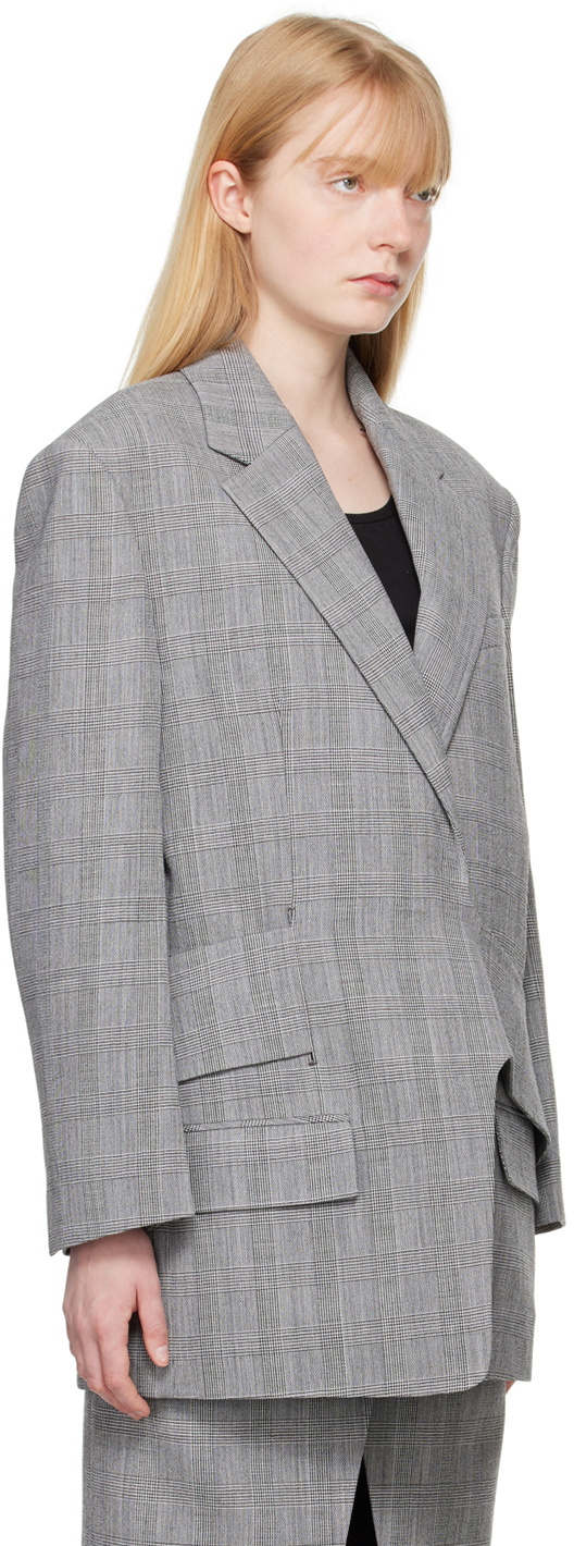 Recto Gray Wrap Blazer