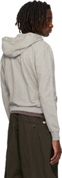C.P. Company Gray Light Fleece Zip Lens Hoodie