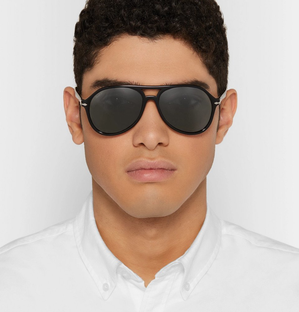 Persol - Aviator-Style Acetate Polarised Sunglasses - Men - Black Persol