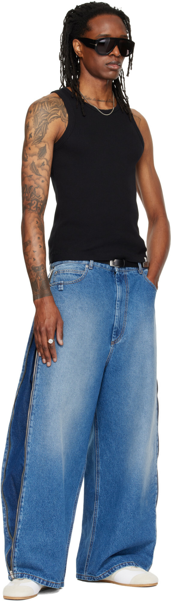 LU'U DAN Blue Side Zip Jeans