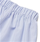 Sunspel - Striped Sea Island Cotton-Poplin Boxer Shorts - Blue