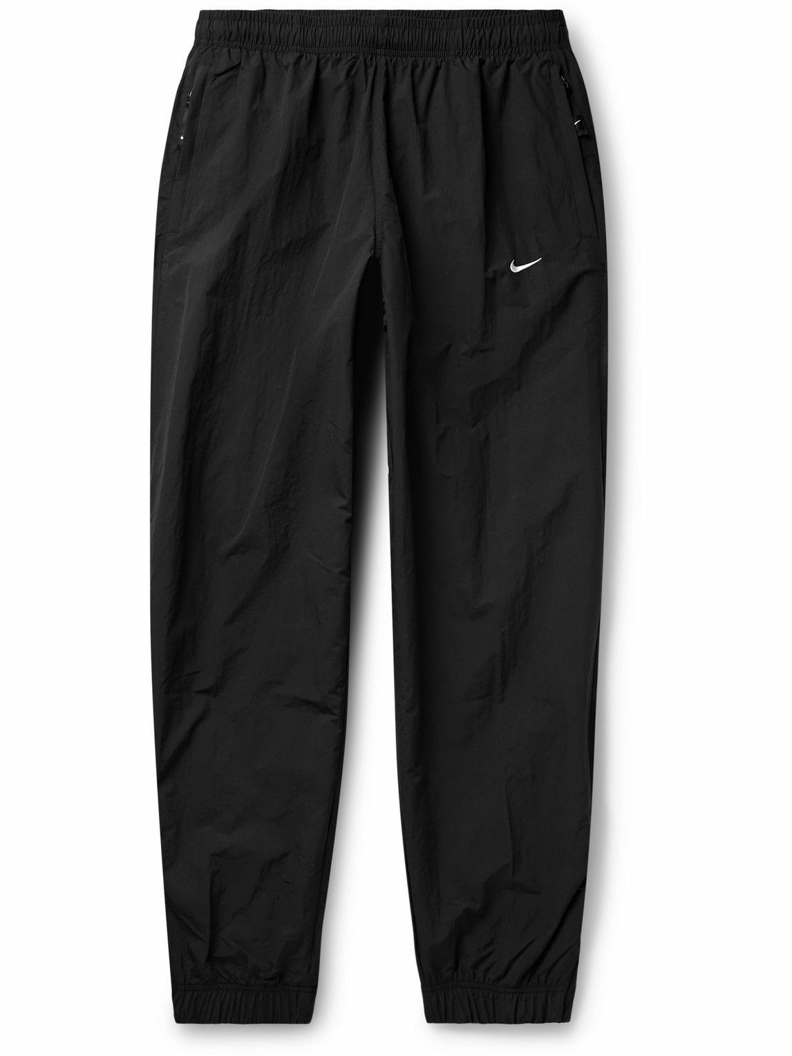 Nike - Solo Swish Tapered Logo-Embroidered Shell Track Pants - Black Nike