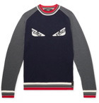 Fendi - Bugs Logo-Appliquéd Wool Sweater - Men - Navy