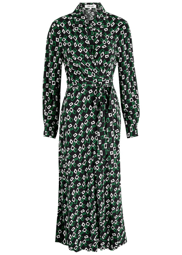 Diane Von Furstenberg Phoenix Reversible Printed Midi Wrap Dress Green  Diane von Furstenberg