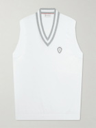 Brunello Cucinelli - Logo-Embroidered Cotton Golf Sweater Vest - White