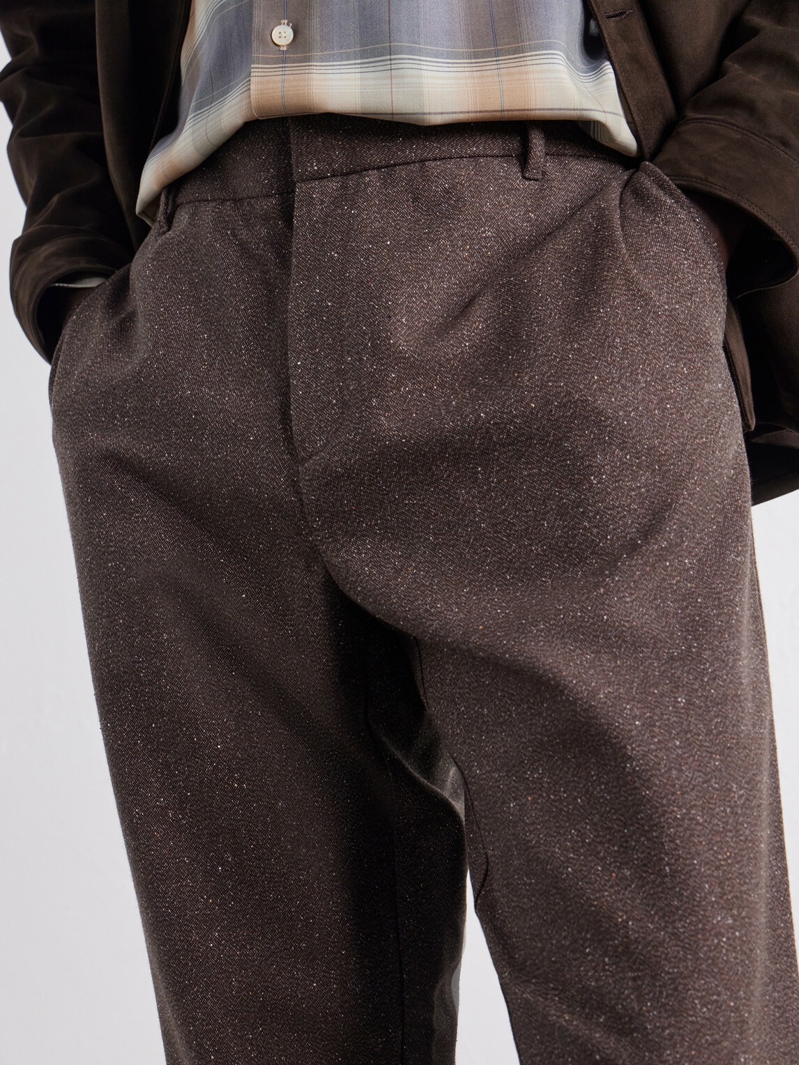 Sunspel - Straight-Leg Wool and Silk-Blend Donegal Tweed Trousers - Brown