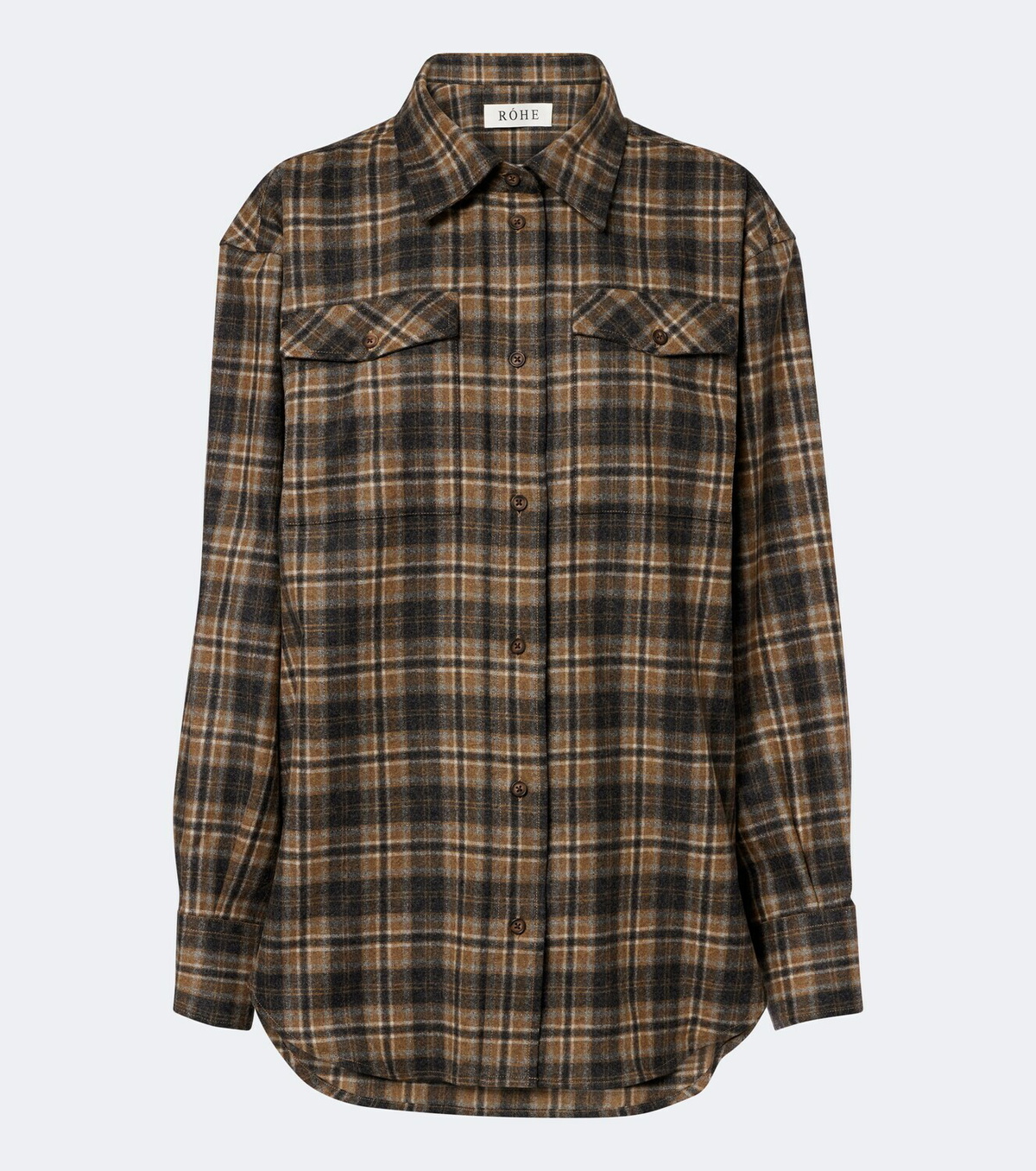 Róhe Checked wool-blend overshirt
