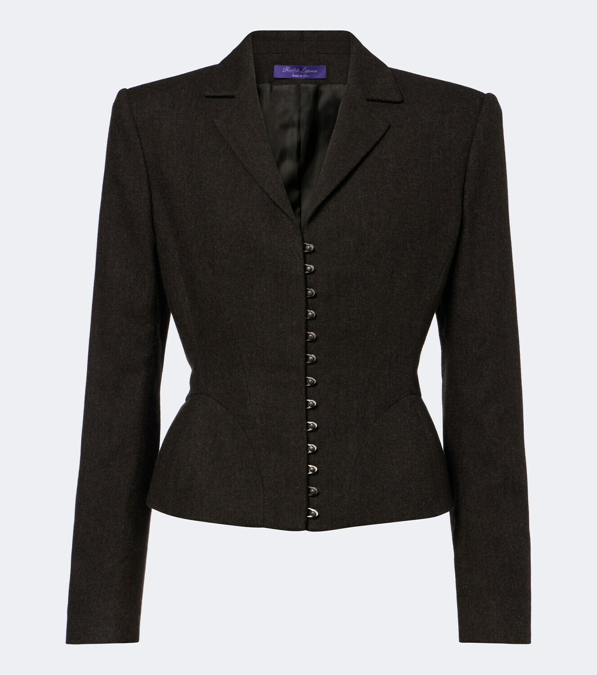 Ralph Lauren Collection Herringbone peplum virgin wool blazer