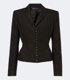 Ralph Lauren Collection Herringbone peplum virgin wool blazer