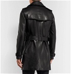 SAINT LAURENT - Leather Trench Coat - Black