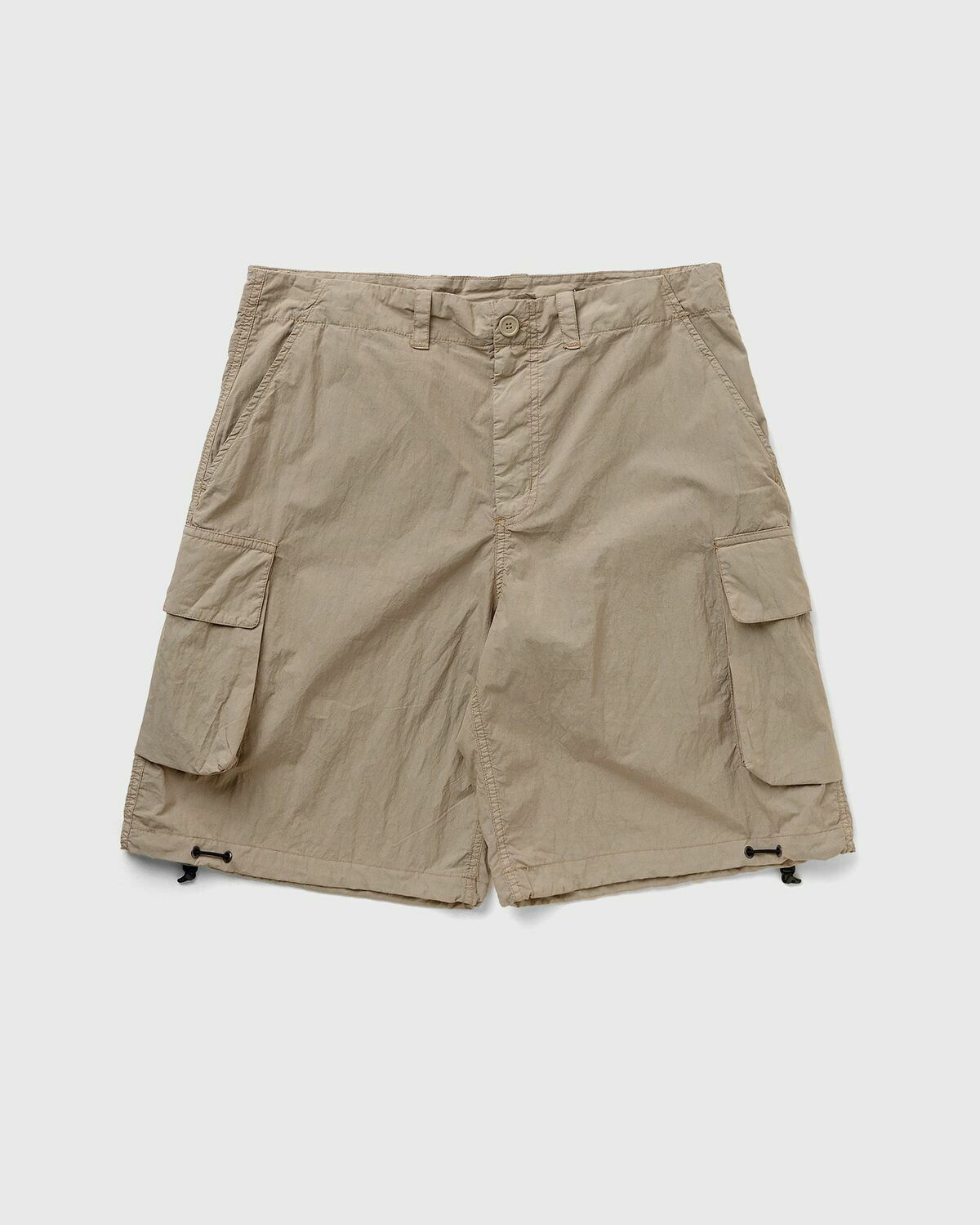 Regular Fit Nylon Cargo Shorts - Beige - Men
