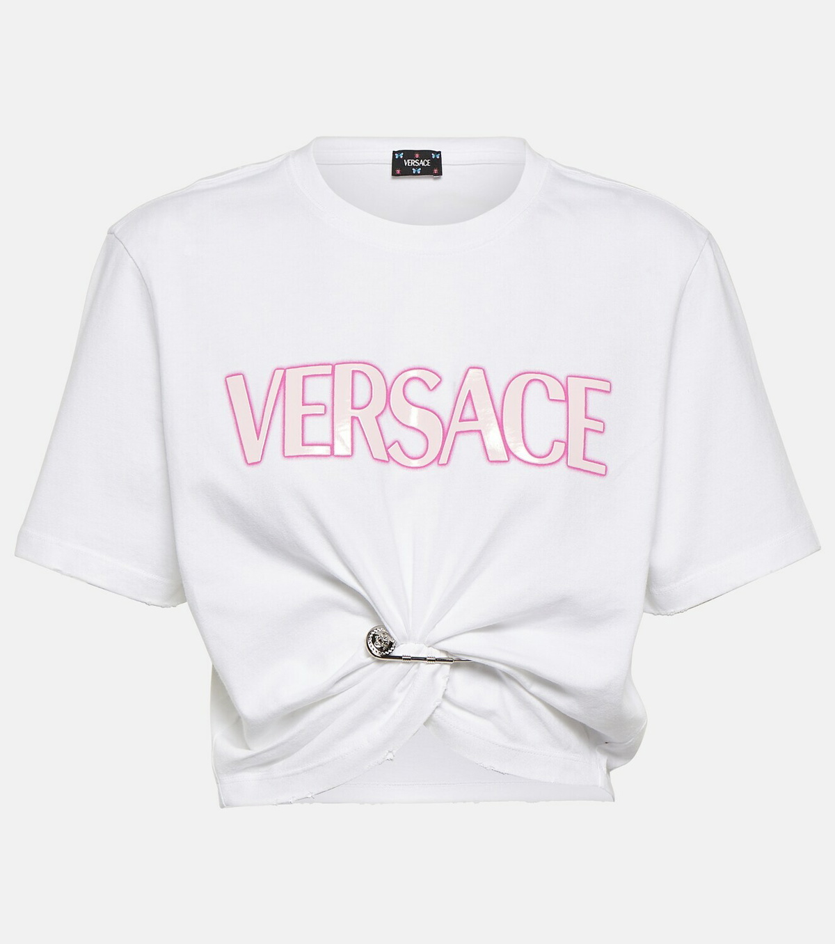 Versace Logo cotton cropped top Versace