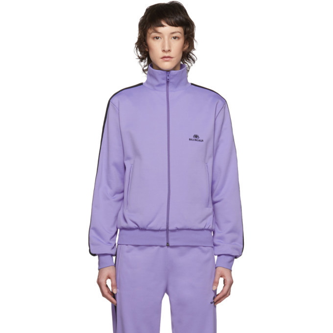 Photo: Balenciaga Purple French Terry Zip-Up Sweater