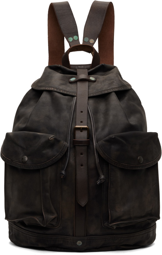 Photo: RRL Black Leather Backpack