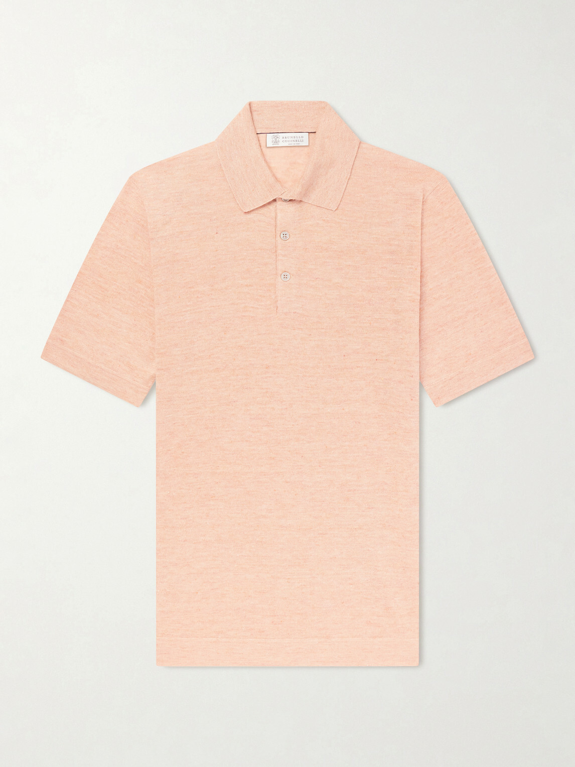 Brunello Cucinelli - Linen and Cotton-Blend Polo Shirt - Orange