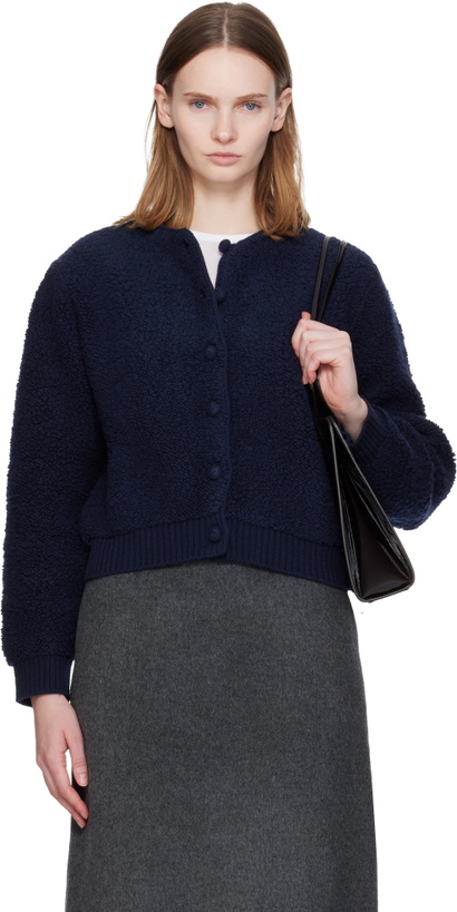 Photo: Nothing Written Navy Lett Boucle Cardigan