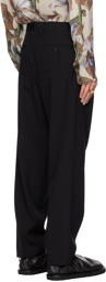 Dries Van Noten Black Pleated Trousers