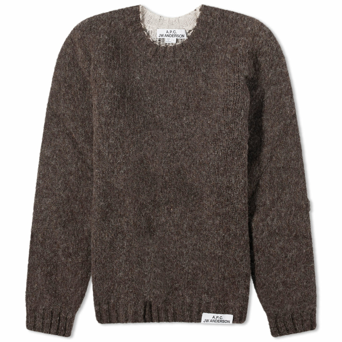 トップス A.P.C. Knit A.P.C. Men's x JW Anderson Ange Reversible Crew Knit in Dark Brown