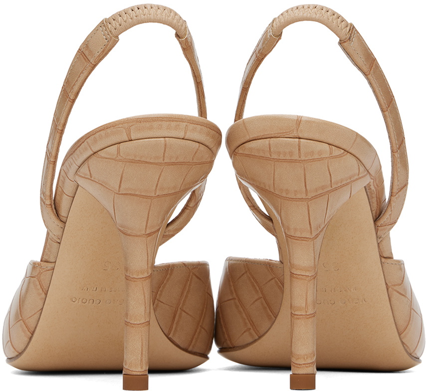 GIABORGHINI Beige Octavie Croc Heels
