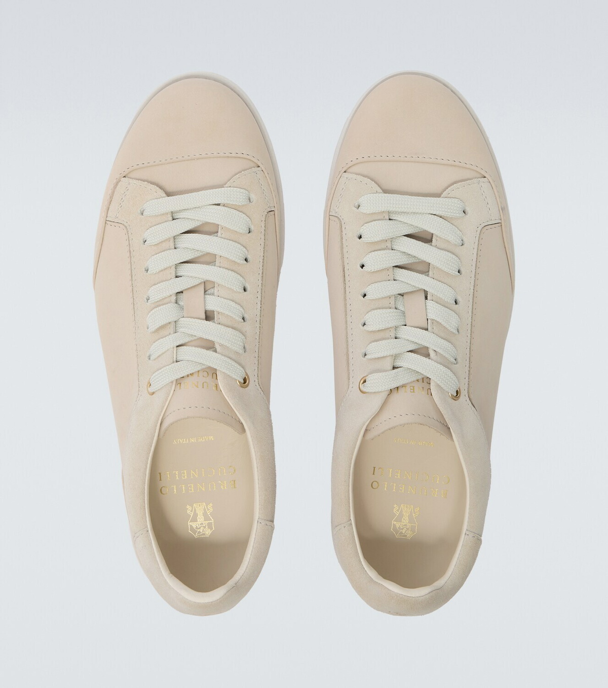 Brunello Cucinelli Suede-trimmed leather sneakers