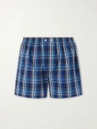 Derek Rose - Barker 42 Checked Cotton-Jersey Boxer Shorts - Blue