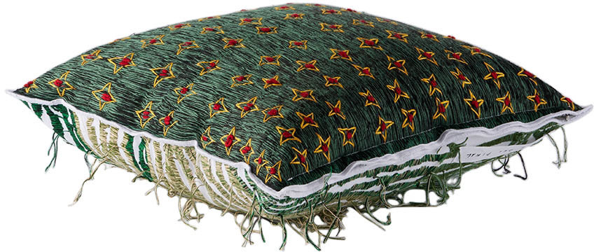 Luna Del Pinal White & Green Flower Topographic Cushion Cover