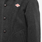 Danton Men's Round Collared Wool Jacket in Charcoal