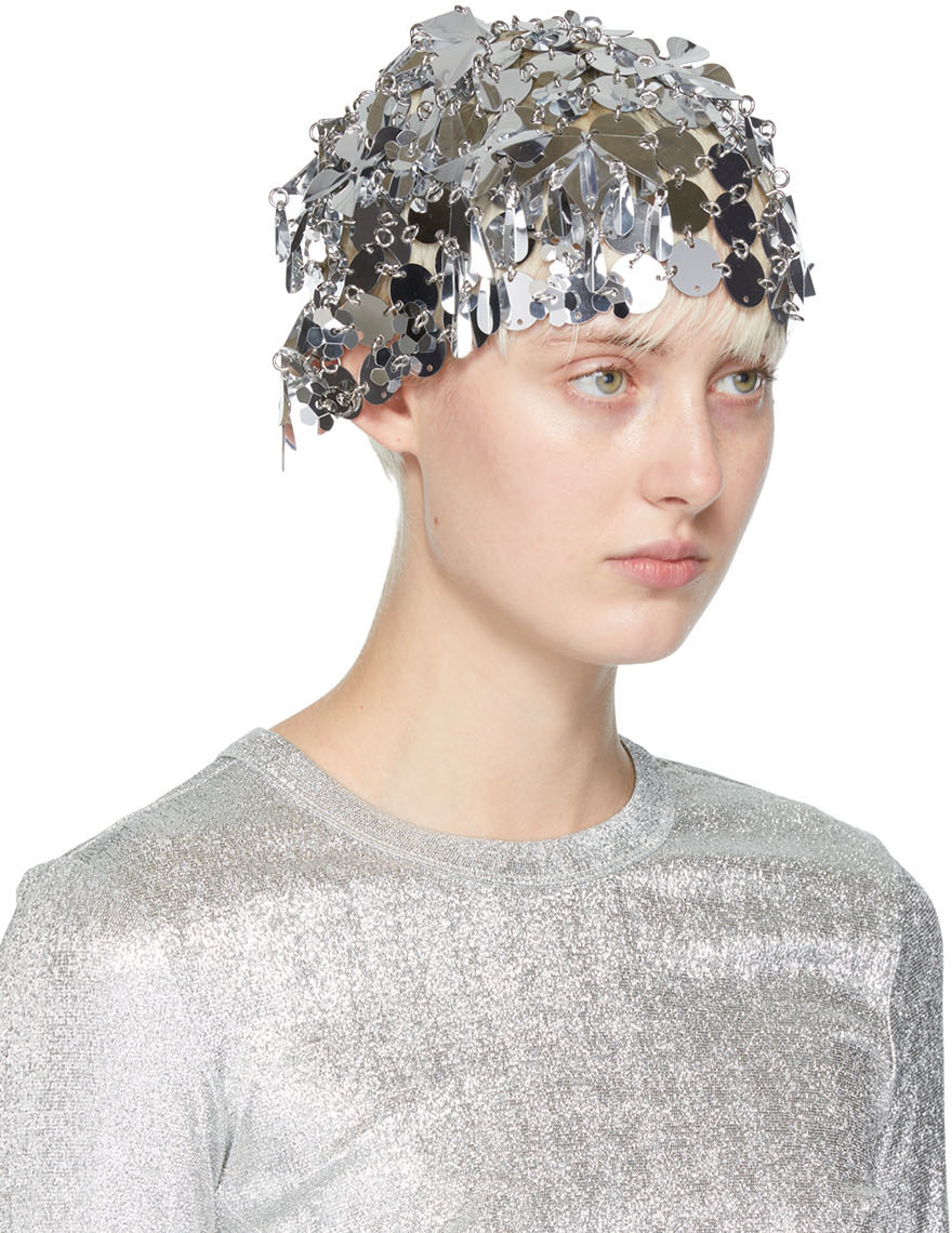 Paco Rabanne Silver Graphic Hat Paco Rabanne