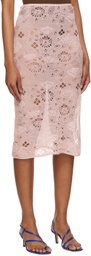 Olēnich Pink Cutout Midi Skirt