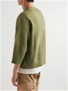 Visvim - Oversized Garment-Dyed Distressed Cotton-Jersey Sweatshirt - Green