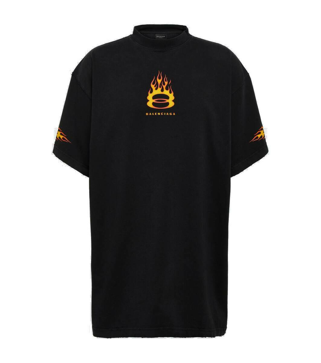 Balenciaga Oversized logo cotton jersey T-shirt Balenciaga